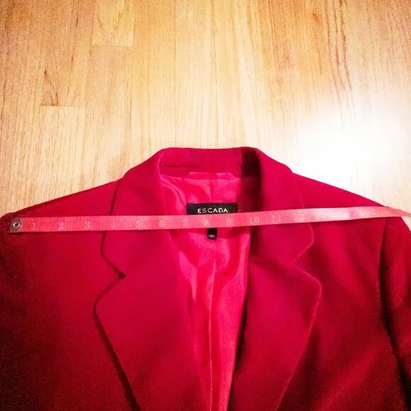 Vintage Escada Black Label Red Velvet Blazer - Picture 13 of 13